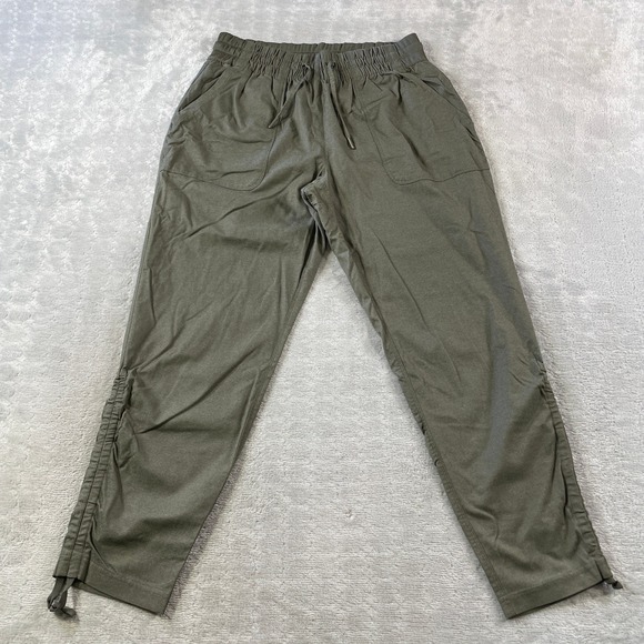 The North Face Pants - The North Face Aphrodite 2.0 Capri Pants Women Large Green Ruched Hiking Outdoor